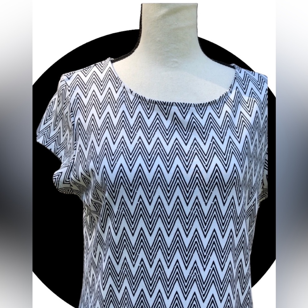 New York & Company, Women’s Dress, Herringbone, Black & White, Size Large